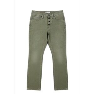 Madewell 9"‎ High Rise Skinny Crop Button Fly Jeans Womens Size 26 Green Denim